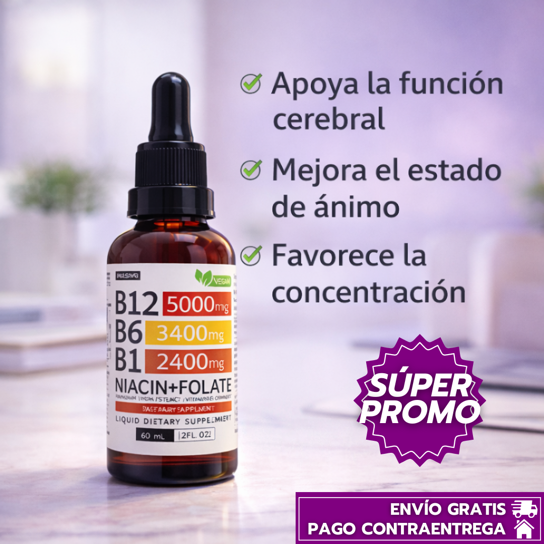 OFERTA ESPECIAL PAGA 1 LLEVA 2 Vitamina B12™: Suplemento avanzado que recupera tu energía y concentración