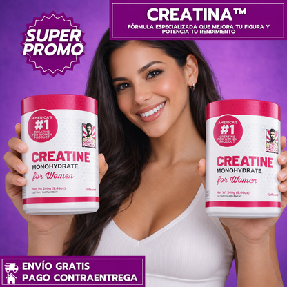 OFERTA ESPECIAL PAGA 1 LLEVA 2 Creatina Monohidratada™: Suplemento avanzado para el crecimiento de glúteos y fortalecimiento físico (+80 Servicios c/u)