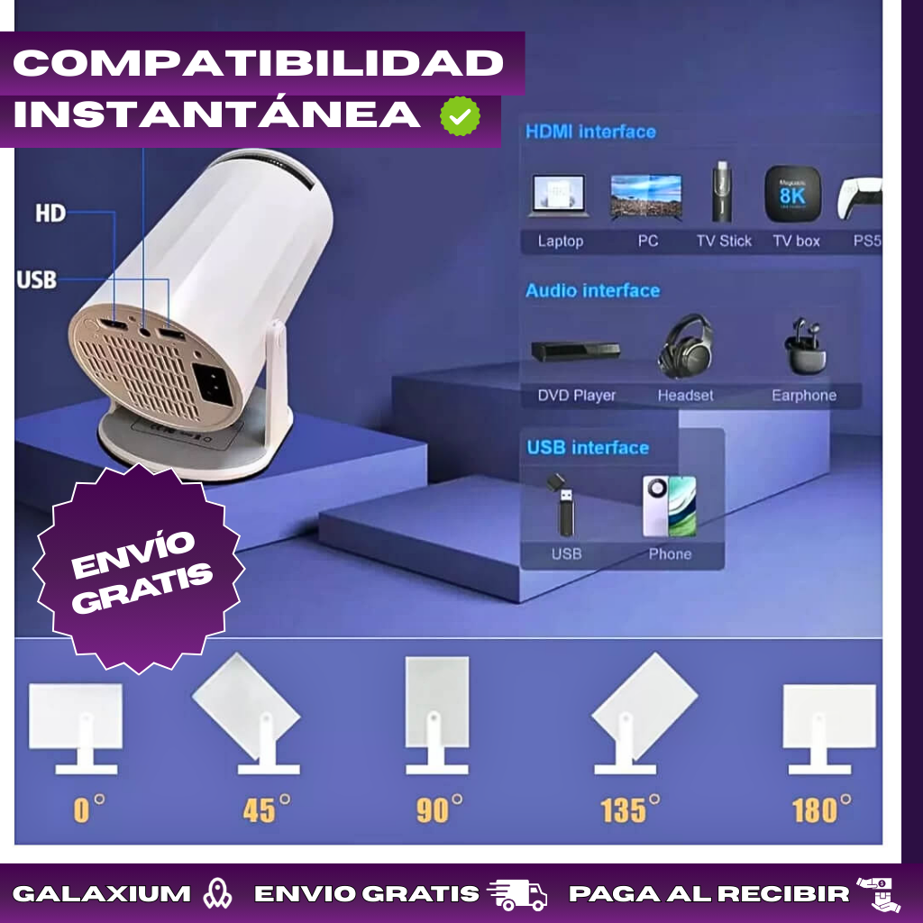 Proyector portátil inteligente™ 120 pulgadas FullHD | Incluye MagisTv + Envío gratis