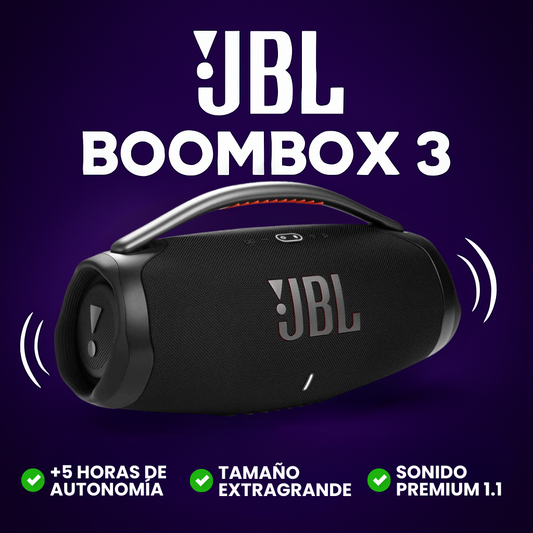 JBL BOOMBOX 3 (1.1) | TAMAÑO EXTRAGRANDE 34x18x14 | SONIDO PREMIUM 360° + ENVÍO GRATIS