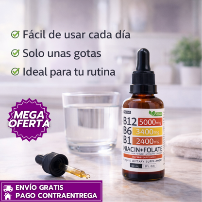 OFERTA ESPECIAL PAGA 1 LLEVA 2 Vitamina B12™: Suplemento avanzado que recupera tu energía y concentración